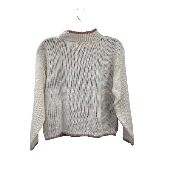 Vintage Ivy Club Sweater Women's M Geometric Mock Neck Grandmacore Used - Picture 2 of 15